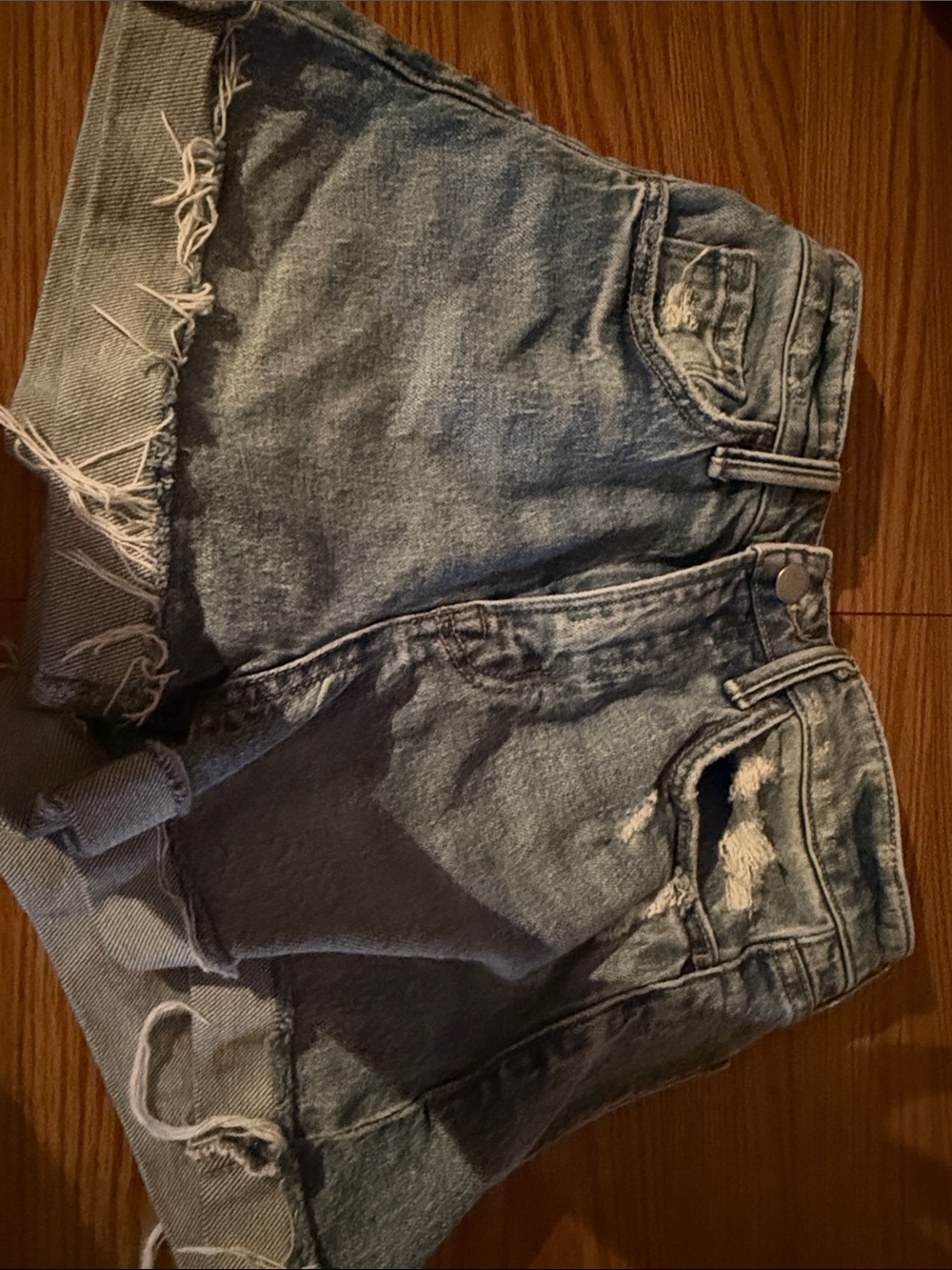 Altar'd State Distressed Denim Shorts - Blue